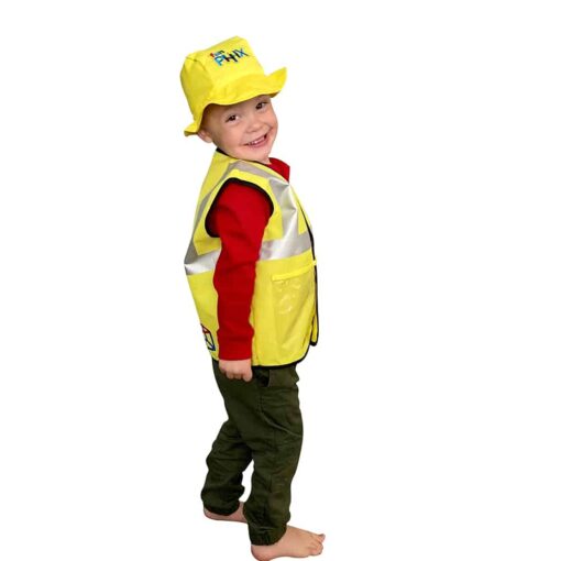 Funphix Busy Builders Construction Vest & Hat for Age 4-12 Years - Kids Construction Worker Costume - Image 3