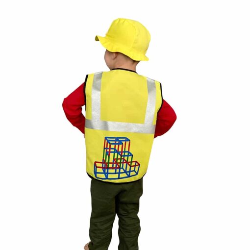 Funphix Busy Builders Construction Vest & Hat for Age 4-12 Years - Kids Construction Worker Costume - Image 6