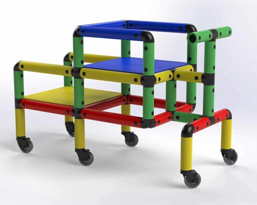 Funphix "Wheelies" - Buildable Play Structure Set with Wheels, Indoor and Outdoor STEM Learning Construction Toy for Ages 2-12 Years - Image 4