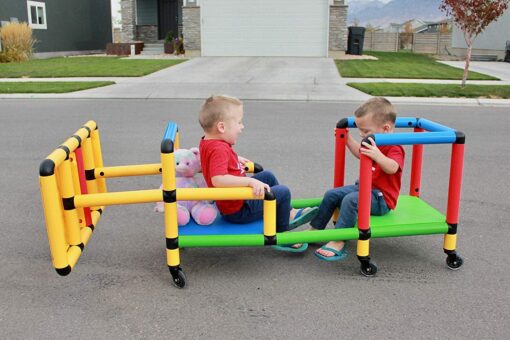 Funphix "Wheelies" - Buildable Play Structure Set with Wheels, Indoor and Outdoor STEM Learning Construction Toy for Ages 2-12 Years - Image 2