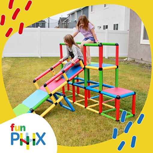 Play Ground Set Indoor & Outdoor Playset with Wheels, Tubes, Panels, & Connectors to Build