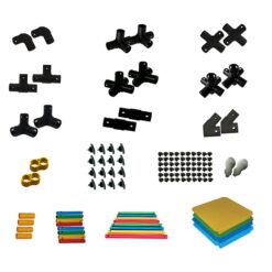 Bundle of Funphix Connectors, panels, tubes, and screws