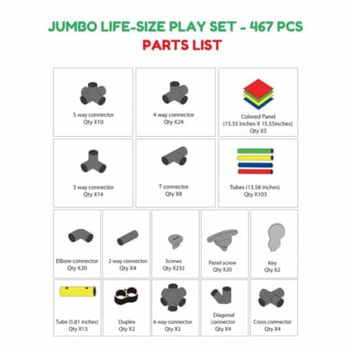 JUMBO LIFE-SIZE PLAY SET - 467 PCS