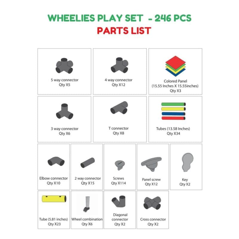 Funphix “Wheelies” – Buildable Play Structure Set with Wheels, Indoor ...