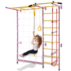 Funphix 7 In 1 Swedish Ladder Wall Gym Set - Large - Pink