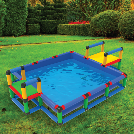 Funphix Kiddie/Toddler Swimming Pool -67"x50"x11" - Buildable Pool, Ball Pit, Sand Pit for Toddlers - Kids Indoor/Outdoor Toddler Play Toy - Tubes, Connectors, Panels & Pool Liner - Image 3