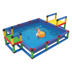 Funphix Kiddie/Toddler Swimming Pool -67"x50"x11" - Buildable Pool, Ball Pit, Sand Pit for Toddlers - Kids Indoor/Outdoor Toddler Play Toy - Tubes, Connectors, Panels & Pool Liner