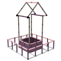 All -in-1 Construction Set – STEM Learning Indoor/Outdoor Toy - Neutral Colors - Grey, Pink, purple