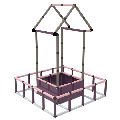 All -in-1 Construction Set – STEM Learning Indoor/Outdoor Toy - Neutral Colors - Grey, Pink, purple
