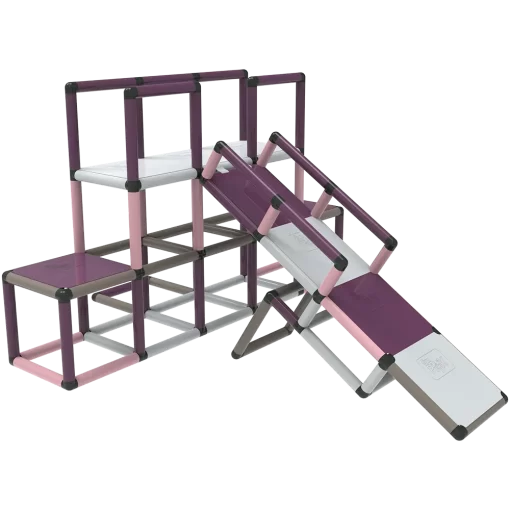 All -in-1 Construction Set – STEM Learning Indoor/Outdoor Toy - Neutral Colors - Grey, Pink, purple - Image 4