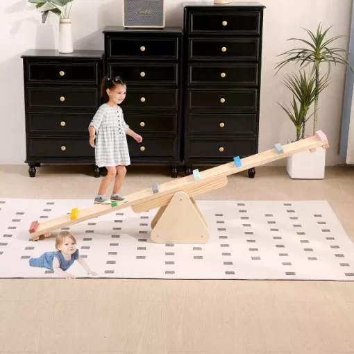 Funphix Wooden 2 in 1 Seesaw and Balance Beam - Image 5