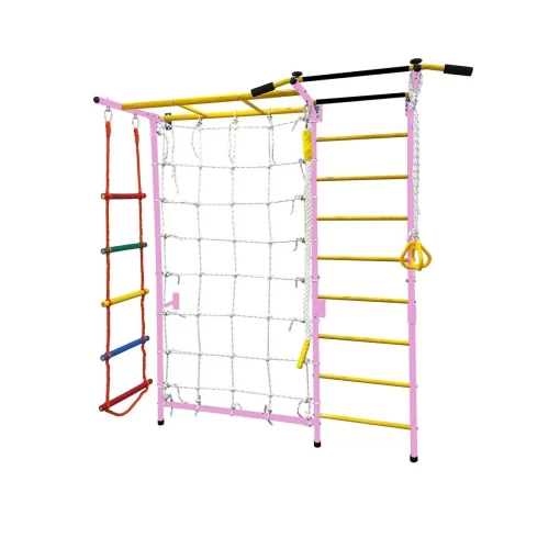 Funphix 7 In 1 Swedish Ladder Wall Gym Set - Large - Pink