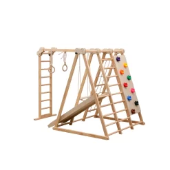 Funphix Indoor 7 in 1 Indoor Climber - 5 ft Tall - Natural Color