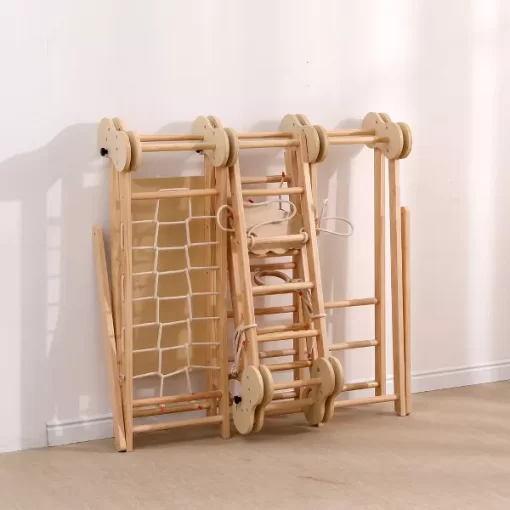 Funphix 5 In 1 Wooden Climber - Natural - Image 5