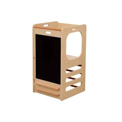 Funphix Kids Step Stool Learning Helper Tower Kitchen Stool with Chalkboard and Slide