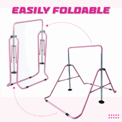 Funphix Pink Gymnastics Training Bar for Kids with 5 Height Adjustment Level