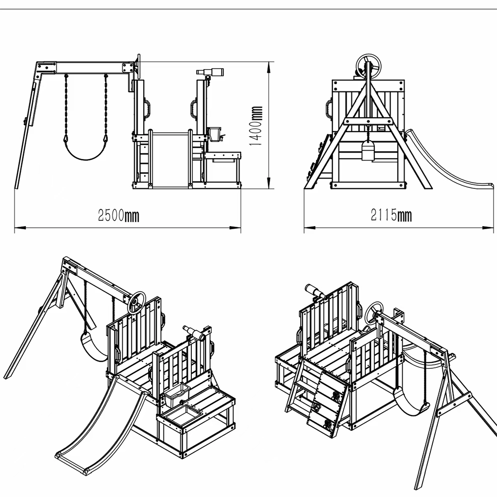 Funphix Kids Playhouse with Slide, Swing and Water Play Box - Image 7