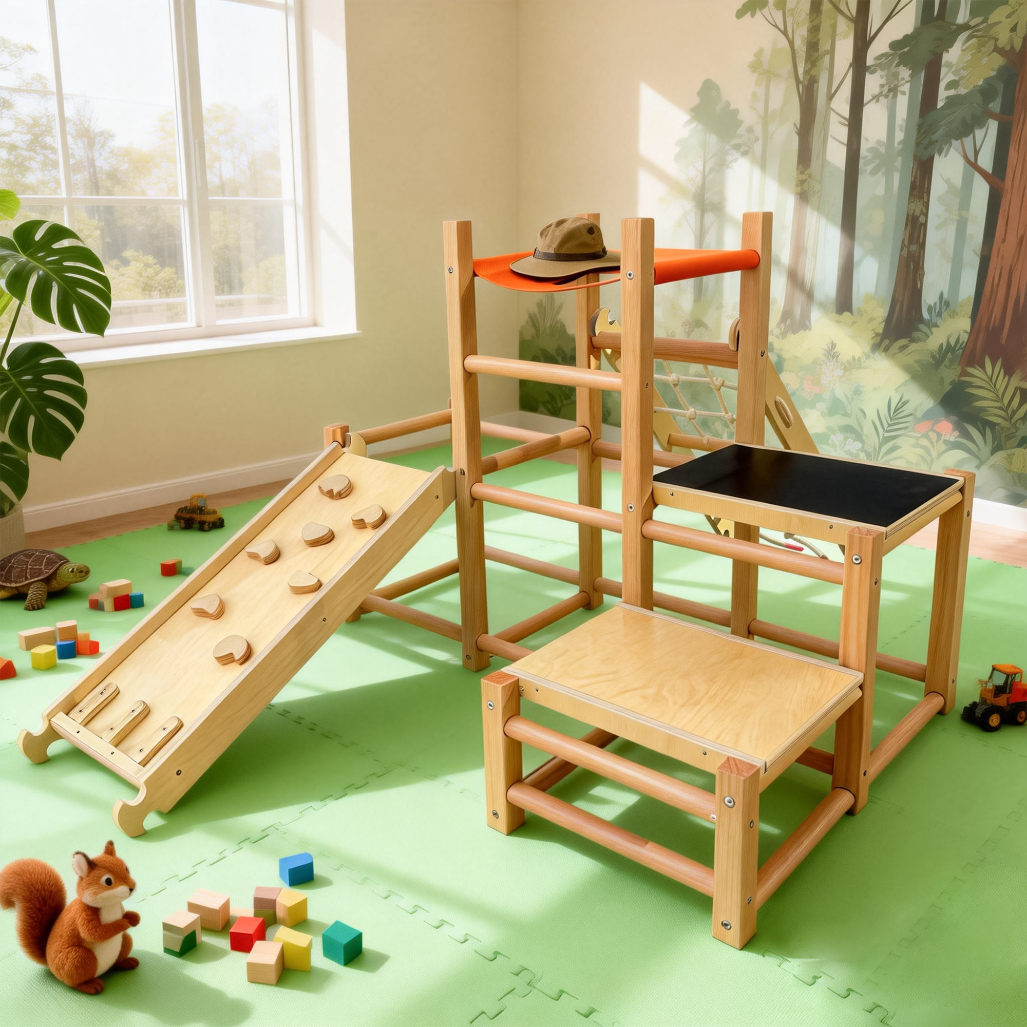 Funphix 7-in-1 Wooden Toddler Climbing Toy Indoor Playground - Image 5