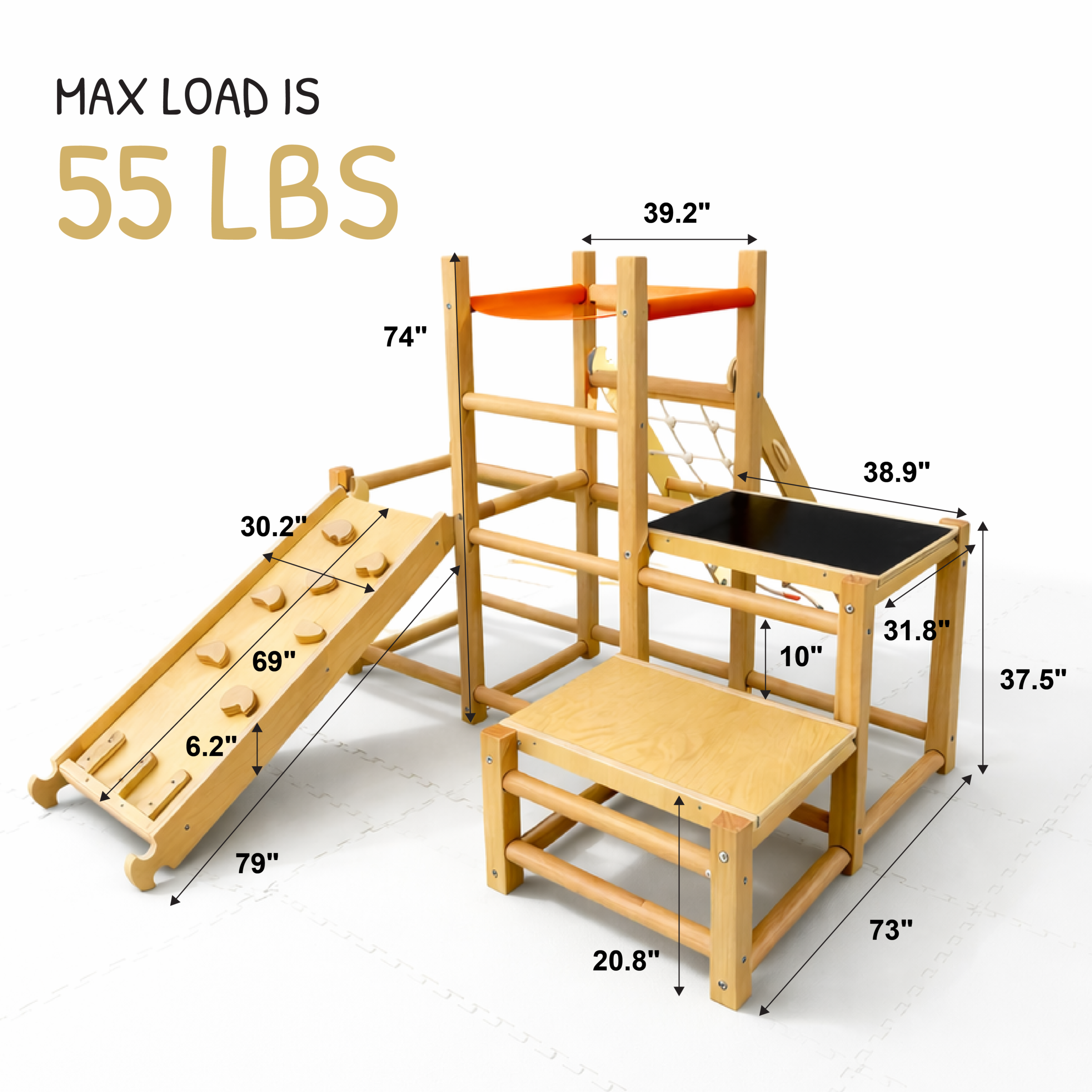 Funphix 7-in-1 Wooden Toddler Climbing Toy Indoor Playground - Image 8