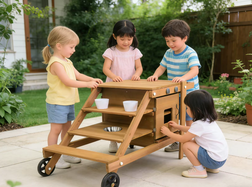 Funphix Mud Kitchen On Wheels for Kids - Image 9