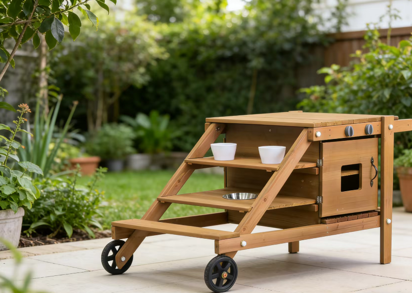 Funphix Mud Kitchen On Wheels for Kids - Image 2