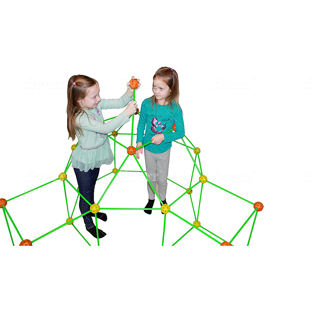 Funphix Fort 154 Pc Set for Supersized Glow in The Dark Fort Building – Encourages Teamwork, Stimulates Imagination for Age 5+(Orange / Yellow Balls) - Image 4