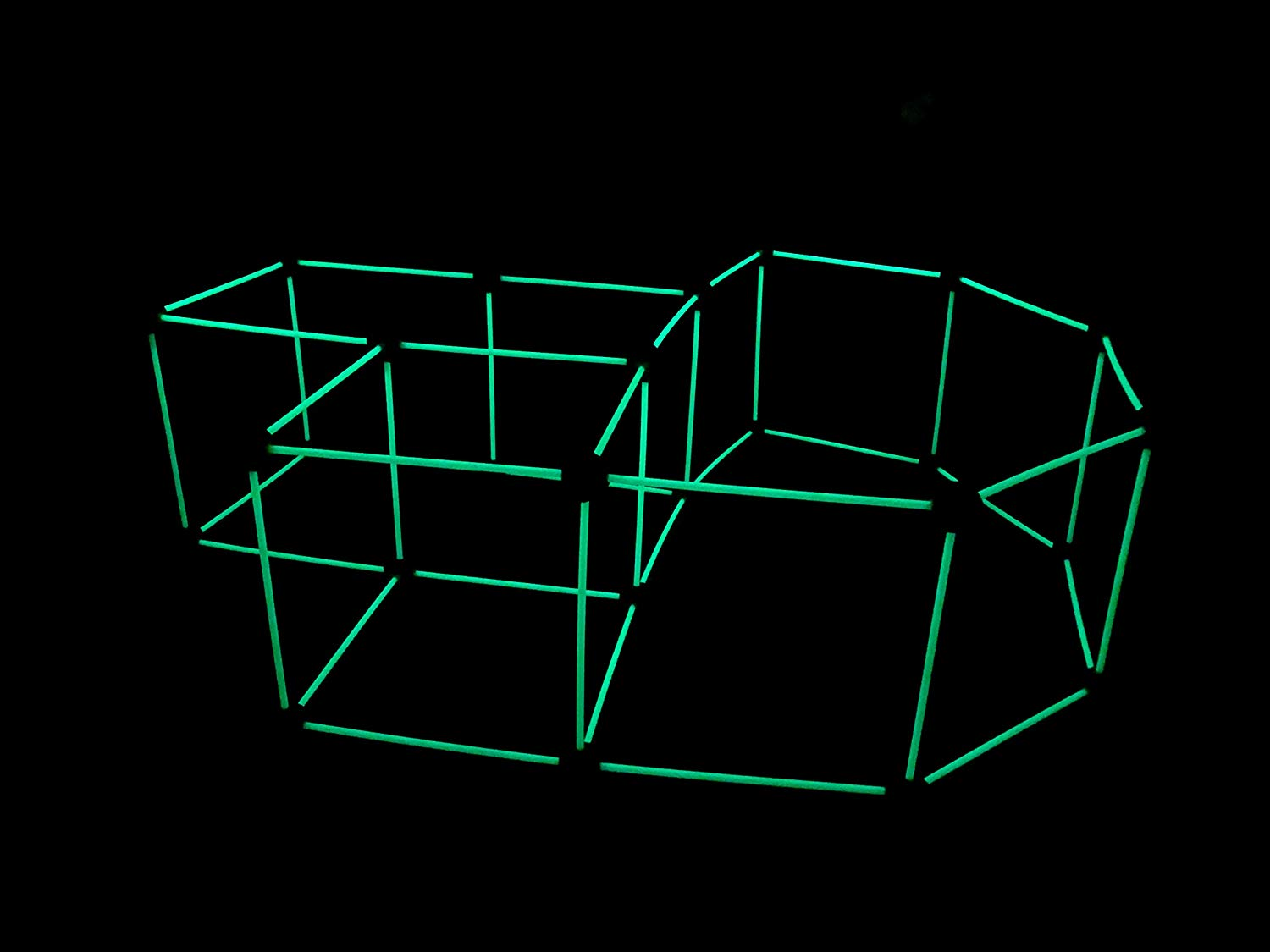Funphix Fort 154 Pc Set for Supersized Glow in The Dark Fort Building – Encourages Teamwork, Stimulates Imagination for Age 5+ (Green Blue Balls) - Image 4
