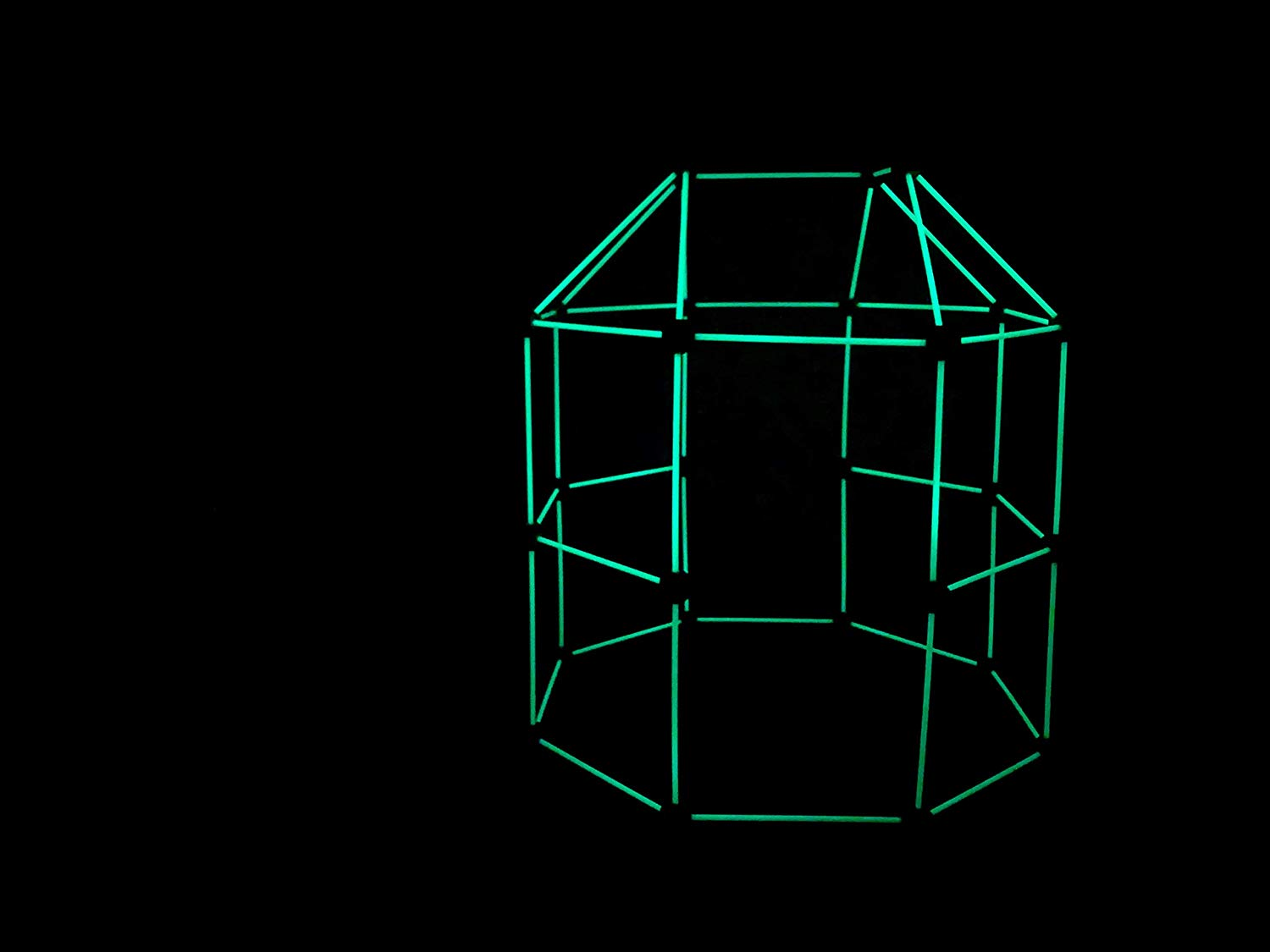 Funphix Fort 154 Pc Set for Supersized Glow in The Dark Fort Building – Encourages Teamwork, Stimulates Imagination for Age 5+ (Green Blue Balls) - Image 2