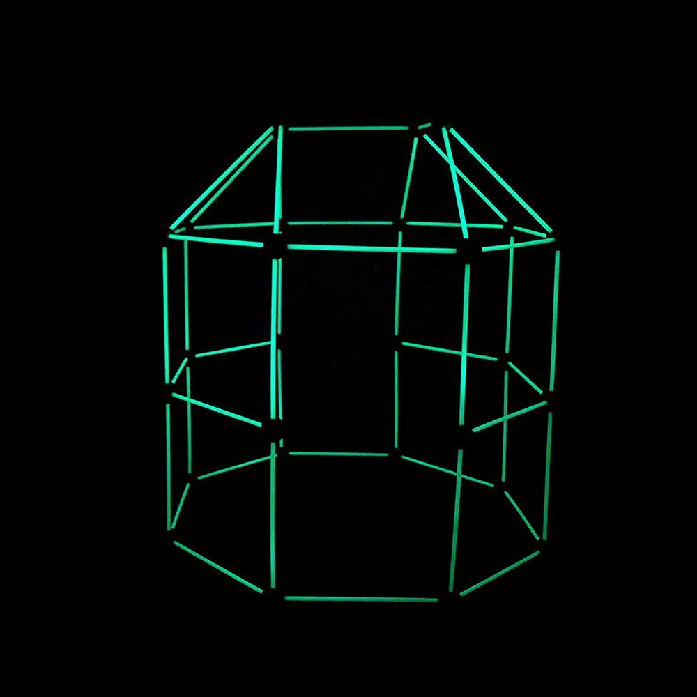 Funphix 77 Pc Fort Building Kit with Glow in The Dark Sticks – Fun Construction Toy for Age 5+ Creative Play – Encourages Imagination & Teamwork (Blue and Green Balls) - Image 3