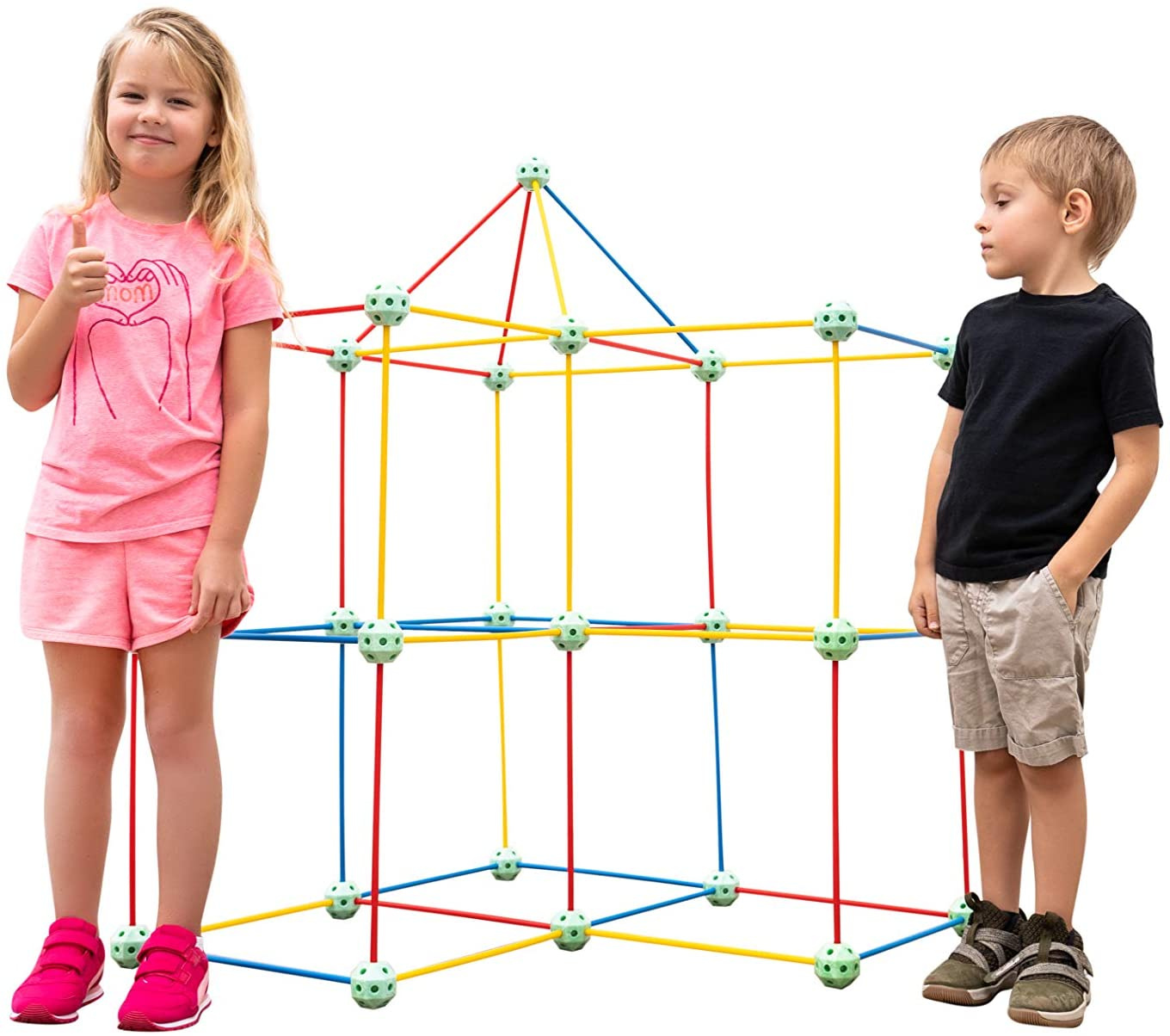 Funphix 86 Pc Glow Glow Rainbow Kit – Age 5+ Colorful Glow in The Dark Fort Building Kit – Fun Fort Construction Toy Encourages Creative Play - Image 6