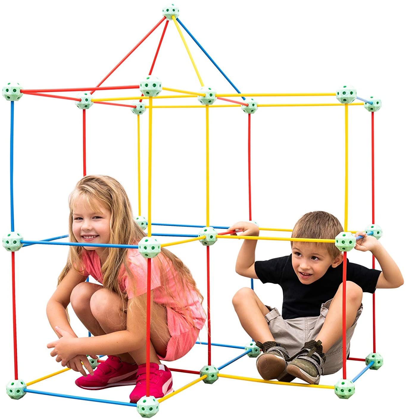 Funphix 86 Pc Glow Glow Rainbow Kit – Age 5+ Colorful Glow in The Dark Fort Building Kit – Fun Fort Construction Toy Encourages Creative Play - Image 7