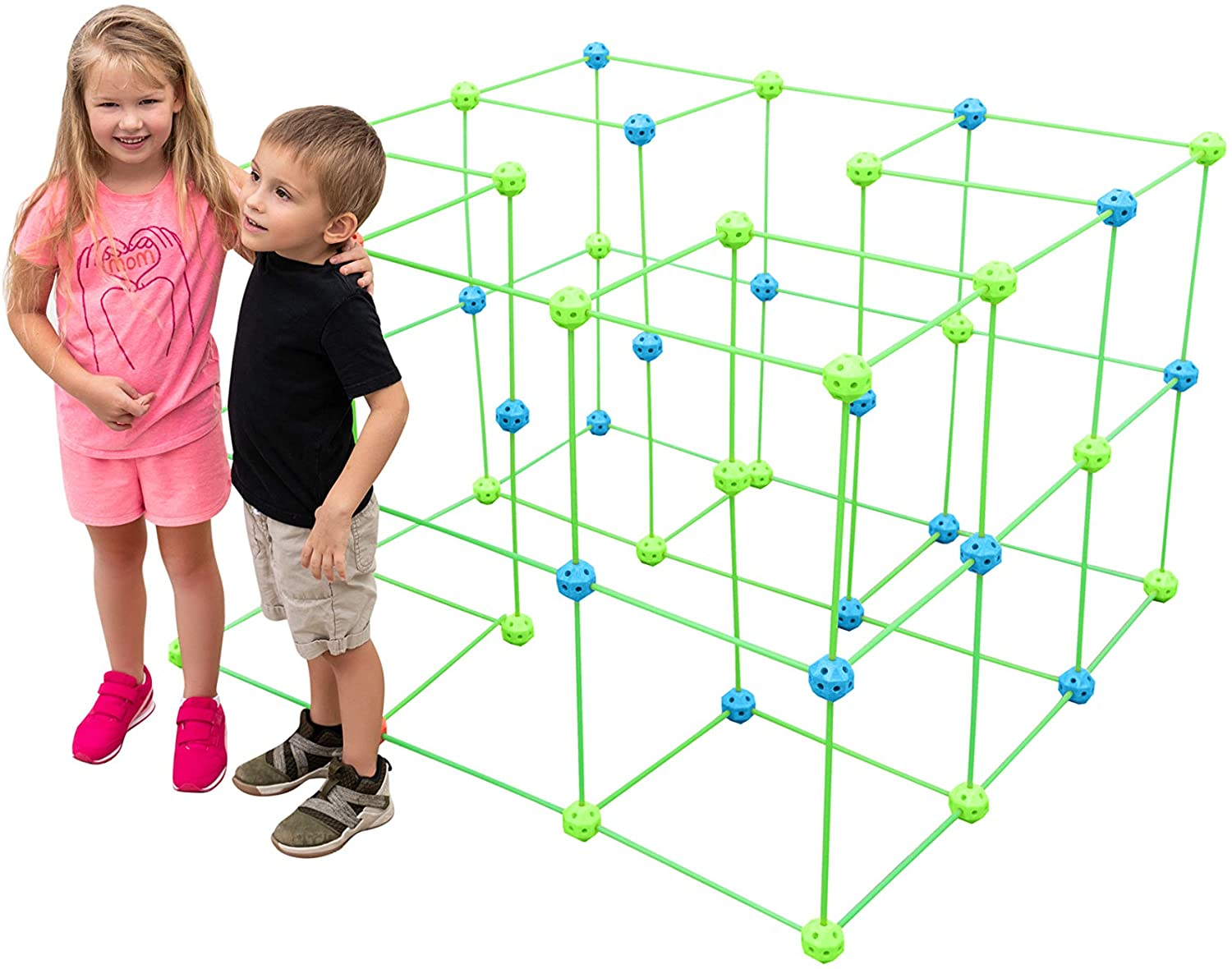 Funphix Fort 154 Pc Set for Supersized Glow in The Dark Fort Building – Encourages Teamwork, Stimulates Imagination for Age 5+ (Green Blue Balls) - Image 5